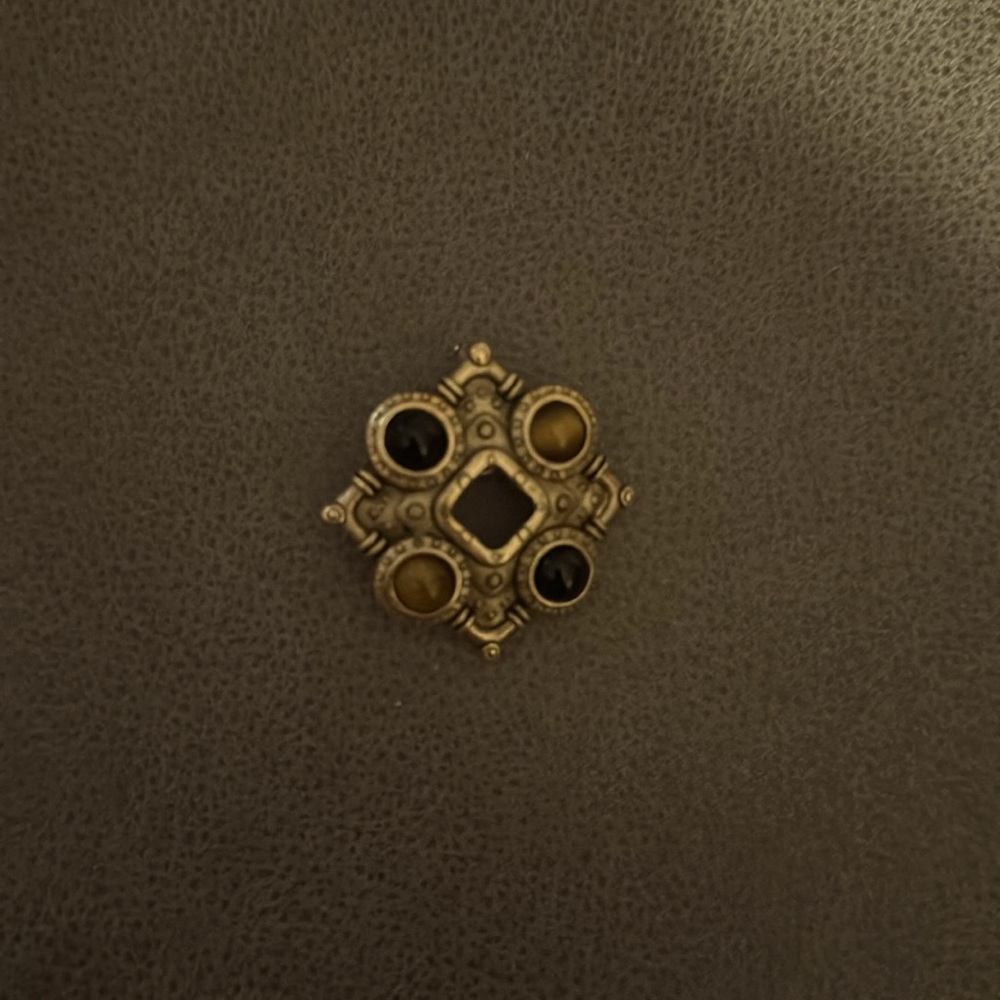 Vintage Premier Designs Tiger Eye Onyx Cabochons Pendant